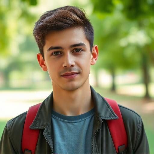 Portrait en ext√©rieur d'un jeune homme dans le parc de la T√™te d'Or: S√©ance photo d√©contract√©e avec une lumi√®re naturelle et un arri√®re-plan verdoyant.